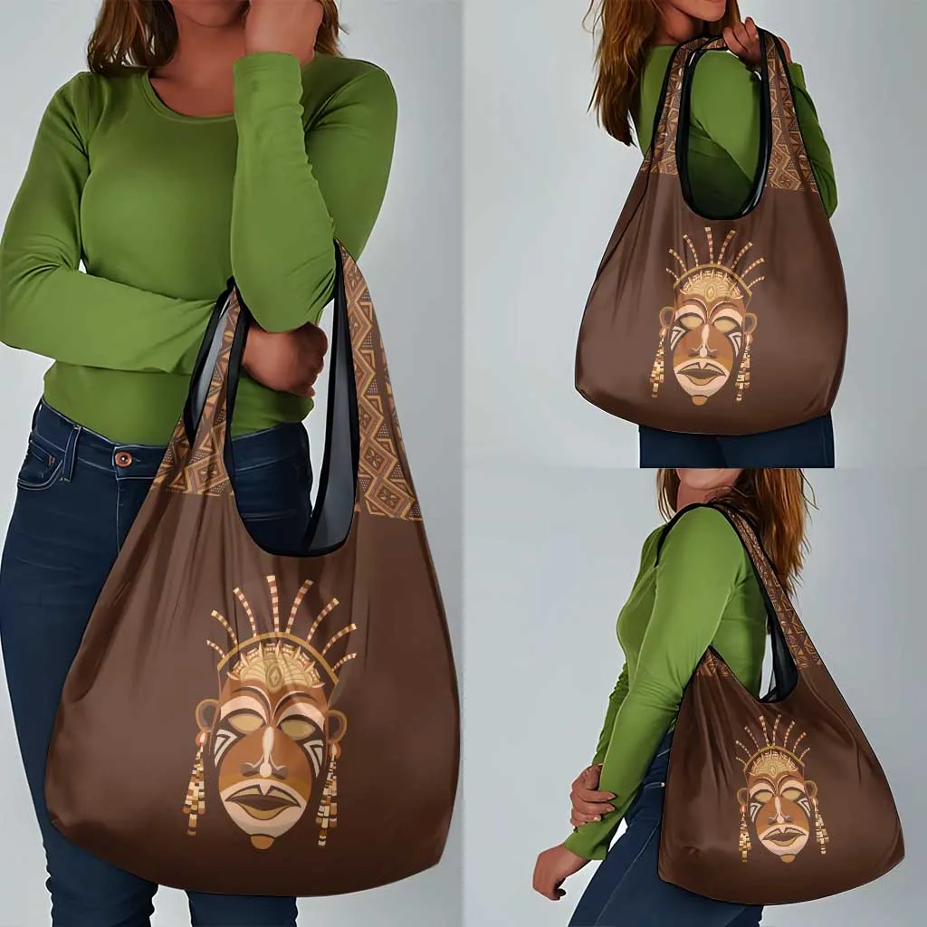 African Women Grocery Bag Tribal Ethnic Mask DT02