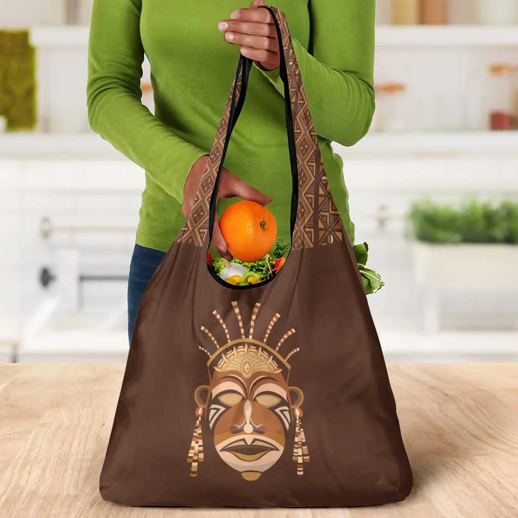 African Women Grocery Bag Tribal Ethnic Mask DT02