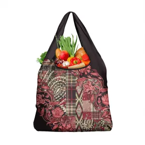 Afro Floral mix Maasai Shuka Grocery Bag Red Moitf LT9