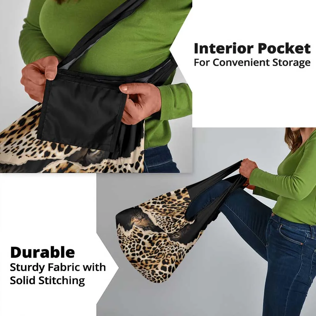 Afro Leopard Skin Pattern Grocery Bag Version 02 LT9
