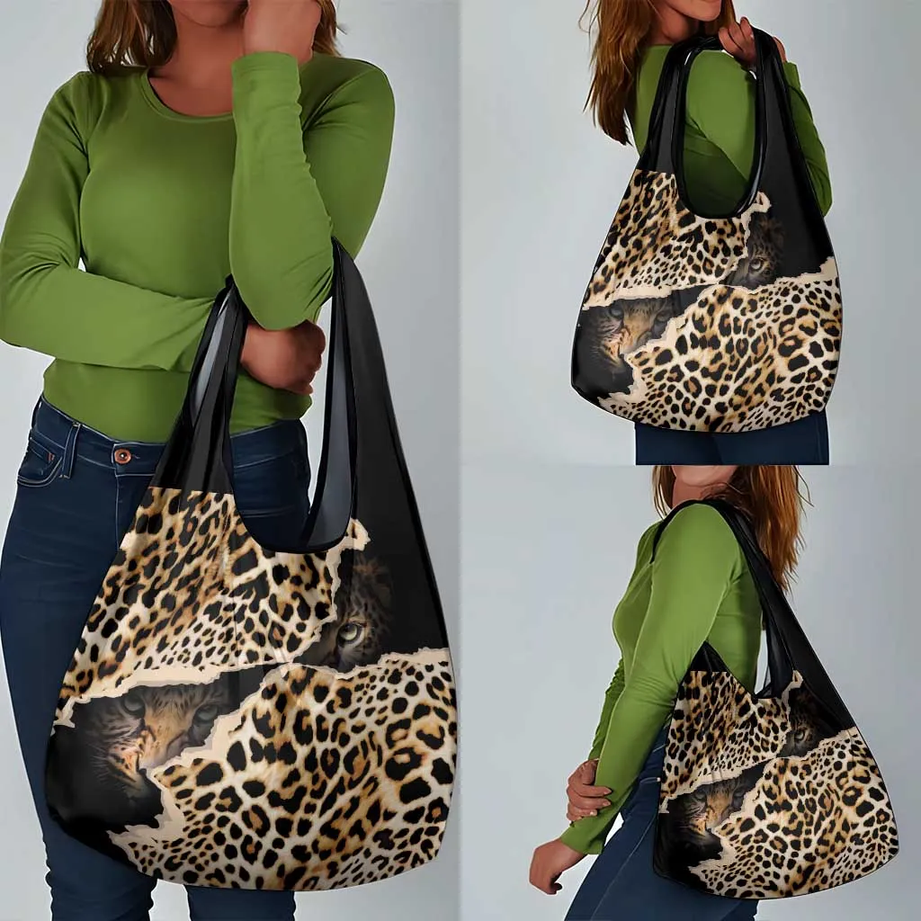 Afro Leopard Skin Pattern Grocery Bag Version 02 LT9