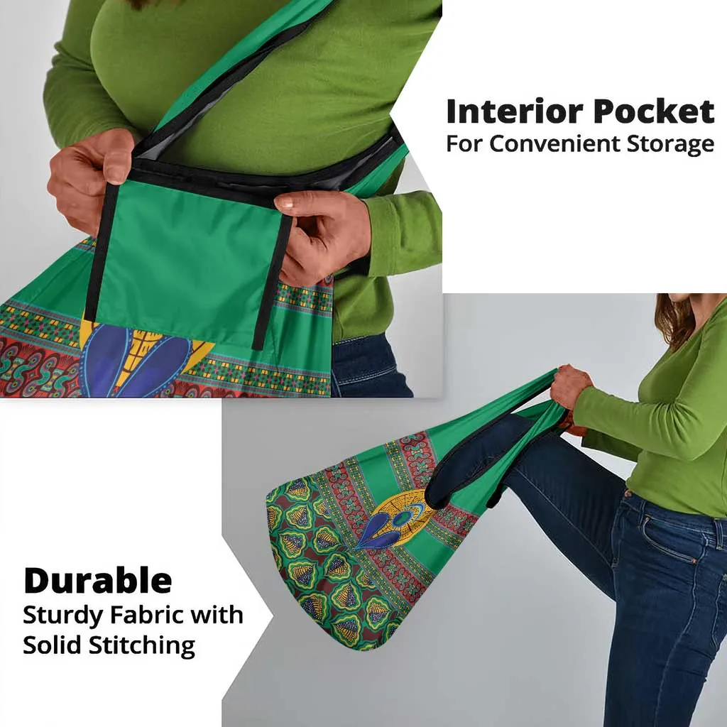 Afro Pattern Traditional Kanga Style Grocery Bag LT9
