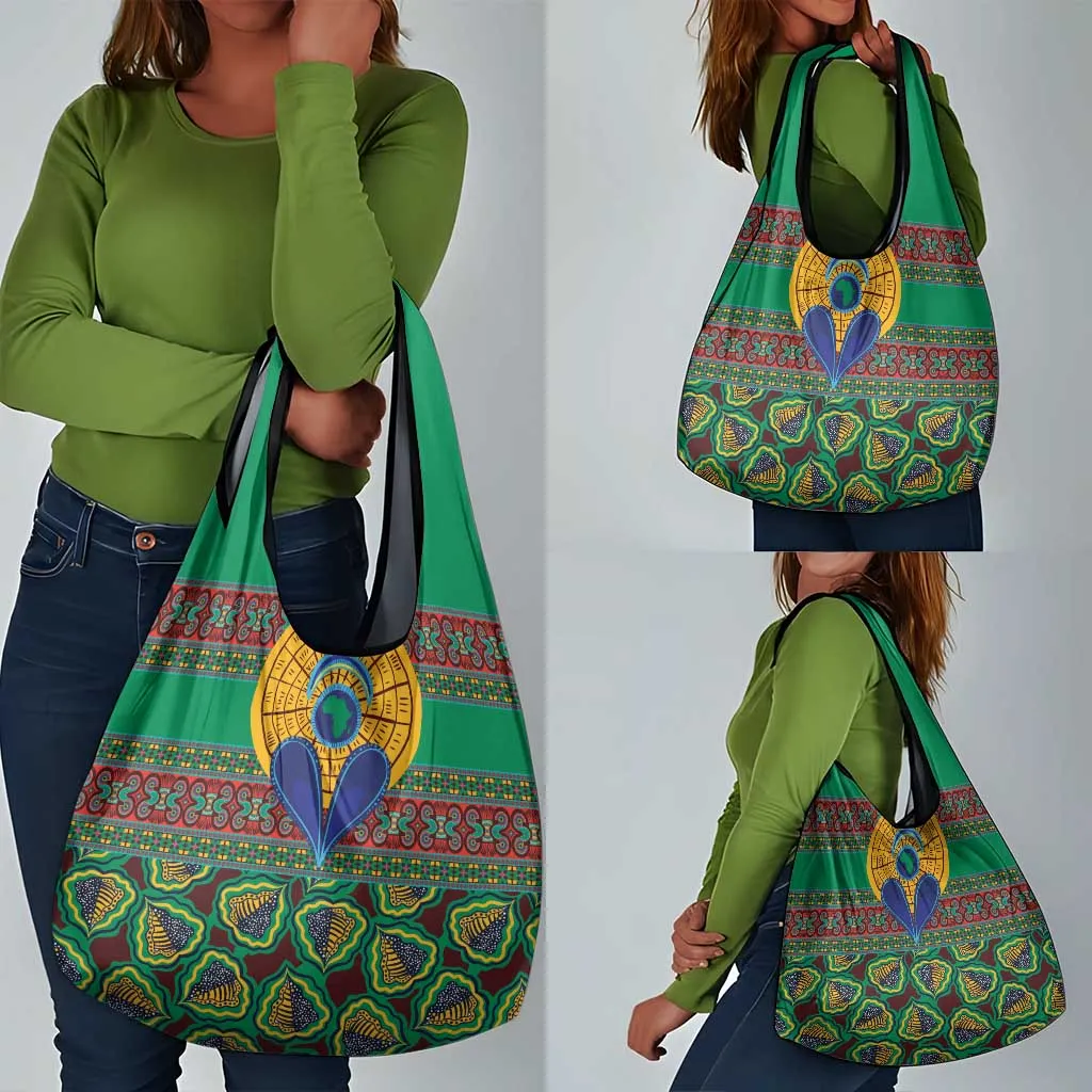 Afro Pattern Traditional Kanga Style Grocery Bag LT9