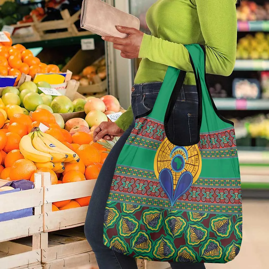 Afro Pattern Traditional Kanga Style Grocery Bag LT9