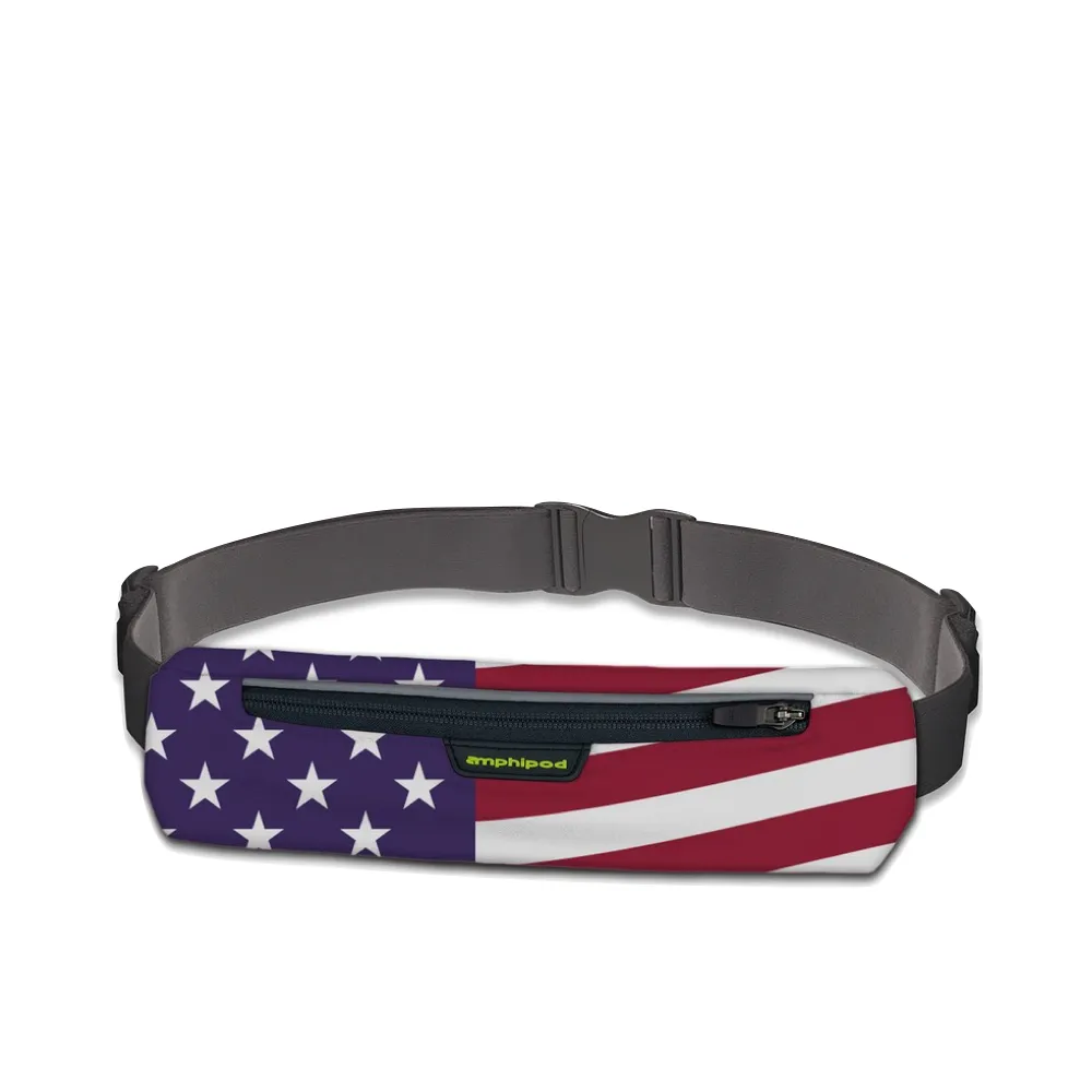 Amphipod AirFlow MicroStretch Plus Luxe Expandable Storage Belt in Unite(d) American Flag