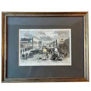 ANGE-LOUIS JANET Spanish Colored Engraving, F Street (15th Street), Denver, Colorado