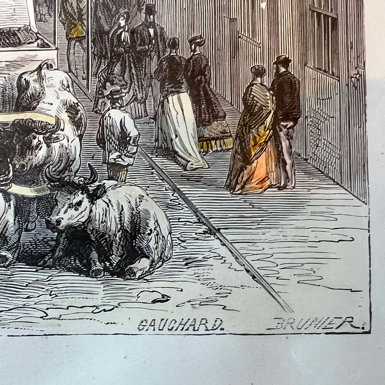 ANGE-LOUIS JANET Spanish Colored Engraving, F Street (15th Street), Denver, Colorado