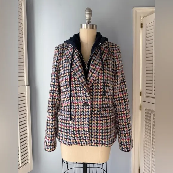 Anthropologie Herringbone Tweed Dickie Blazer
