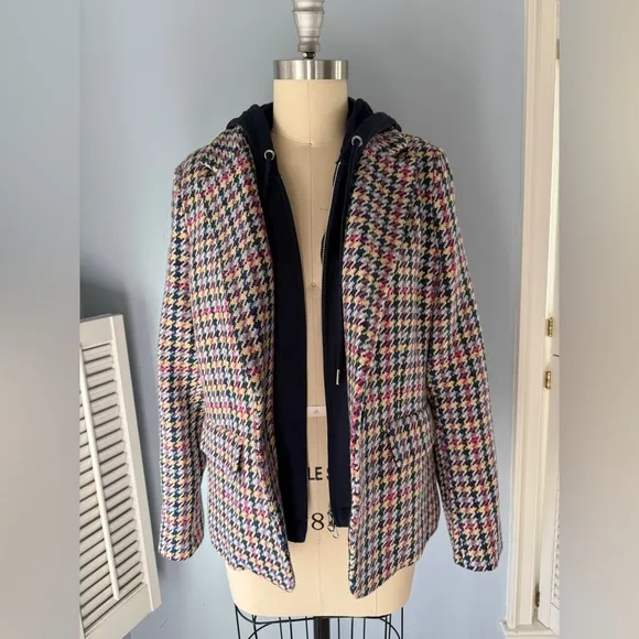 Anthropologie Herringbone Tweed Dickie Blazer
