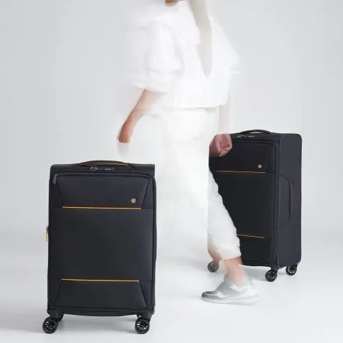 ANTLER - Large Suitcase - Brixham Luggage - Size Large Black - 88L, Super Lightweight Suitcase - Carry On Suitcase for Travel & Holidays with 4 Wheels - Expandable Zip & Pockets - TSA Approved Locks