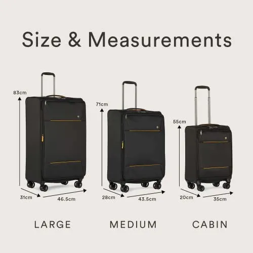 ANTLER - Large Suitcase - Brixham Luggage - Size Large Black - 88L, Super Lightweight Suitcase - Carry On Suitcase for Travel & Holidays with 4 Wheels - Expandable Zip & Pockets - TSA Approved Locks