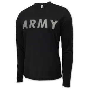 Army Long Sleeve Performance T (Black)