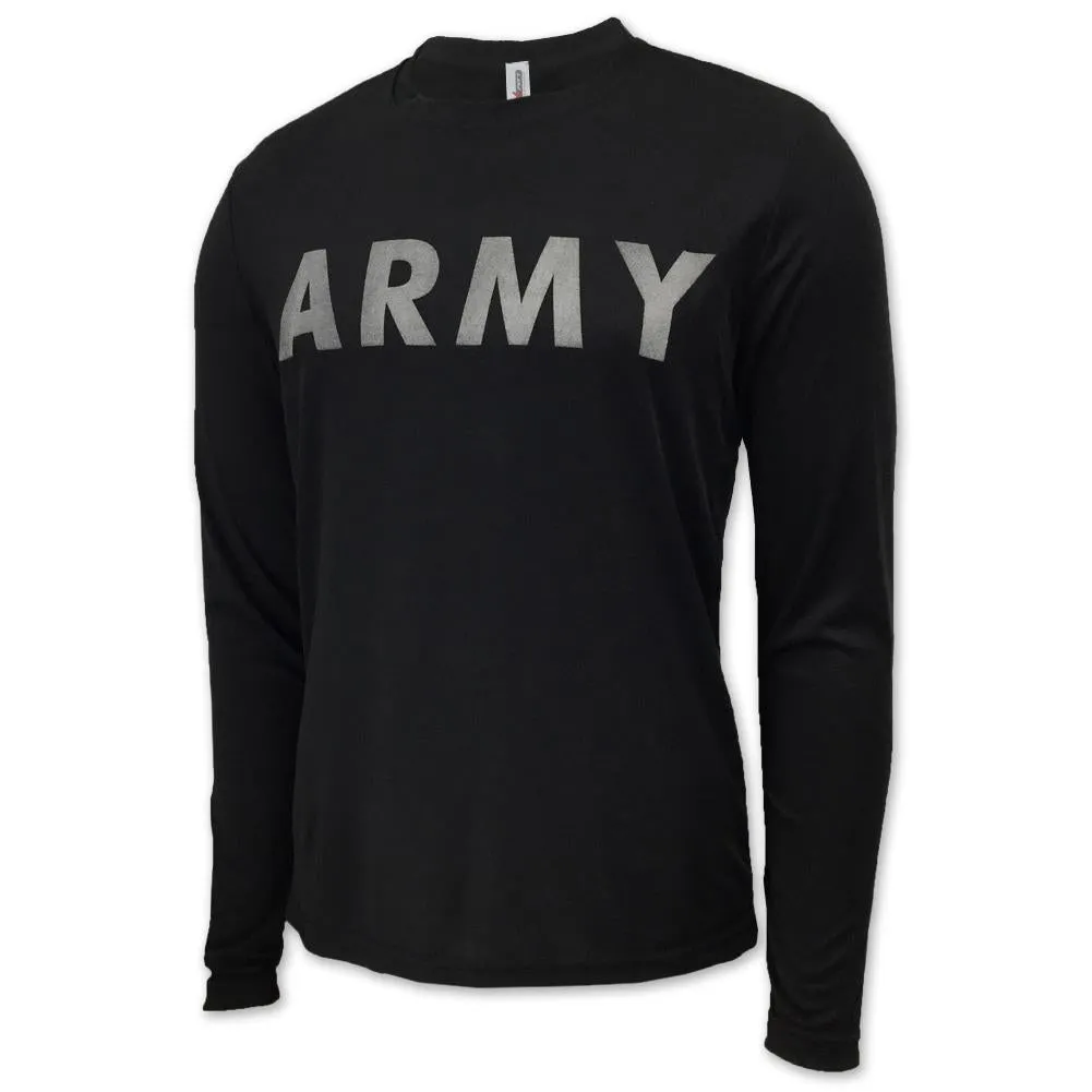 Army Long Sleeve Performance T (Black)