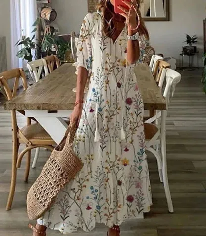 Ava™ | Elegant Boho Dress with Tummy Coverage