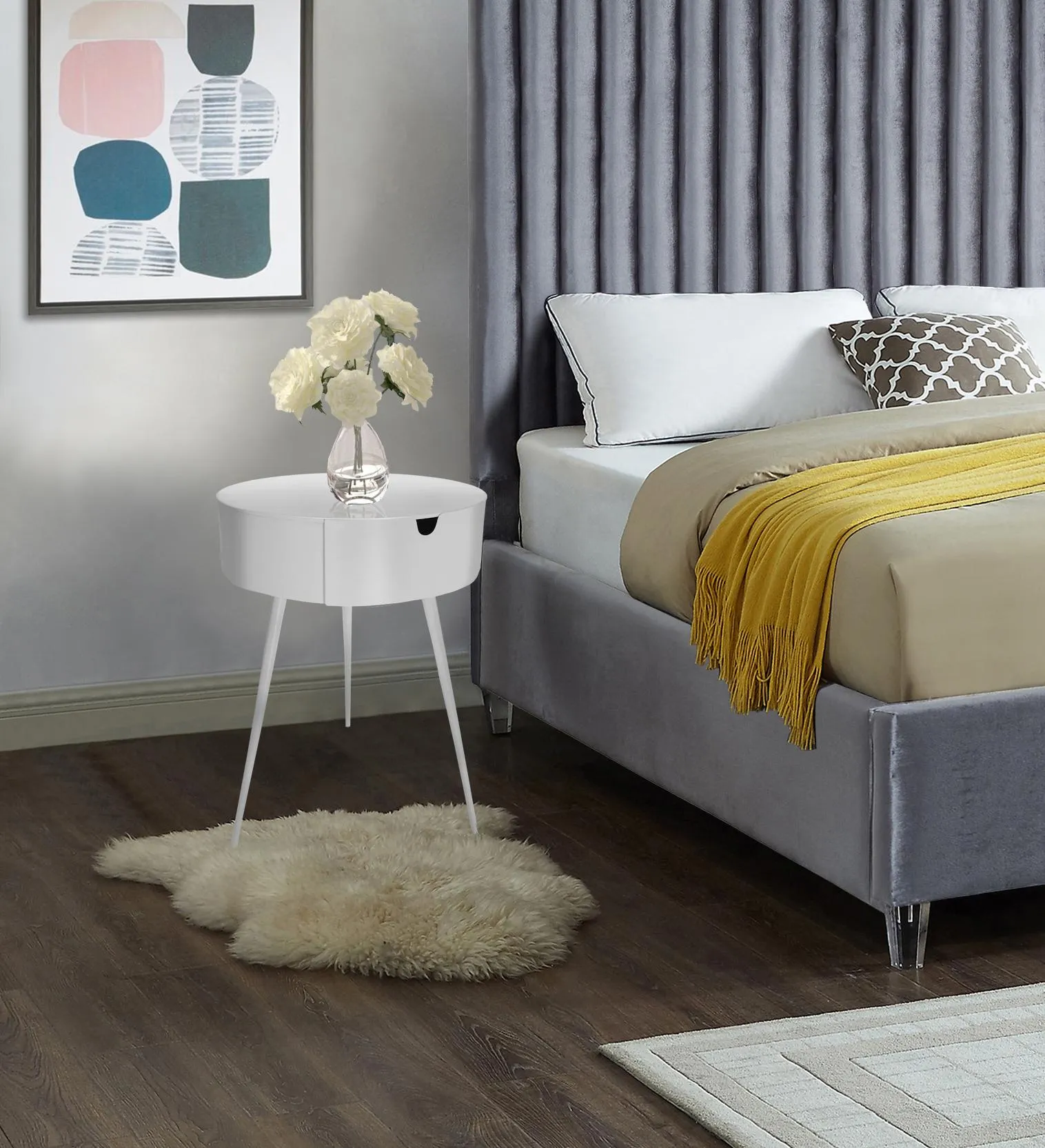 Bali White Night Stand