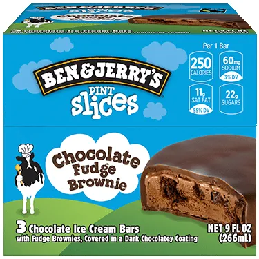 Ben & Jerry's Pint SLICES - Chocolate Fudge Brownie - Box of 3