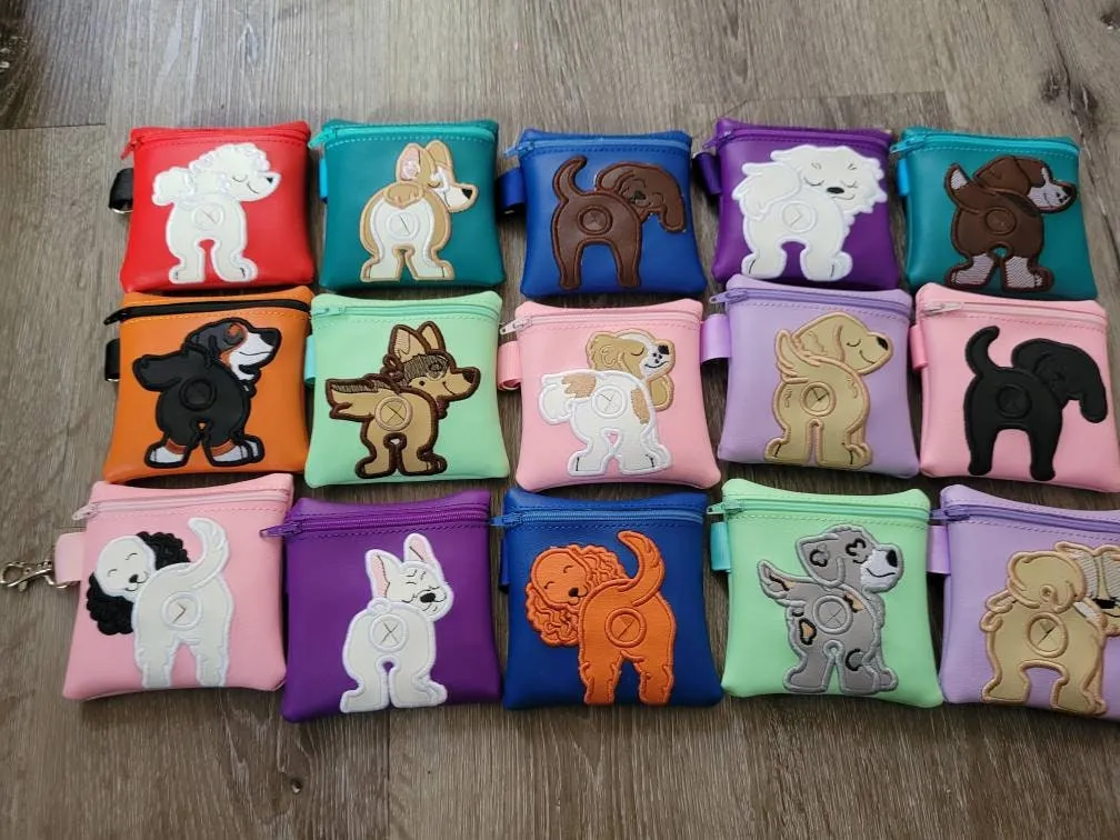 Bernese Mountain Dog Poop Bag Pouch - gift for dog lover - Zippered poop bag holder-  Gift for Dog Walker - veterinarian - dog groomer