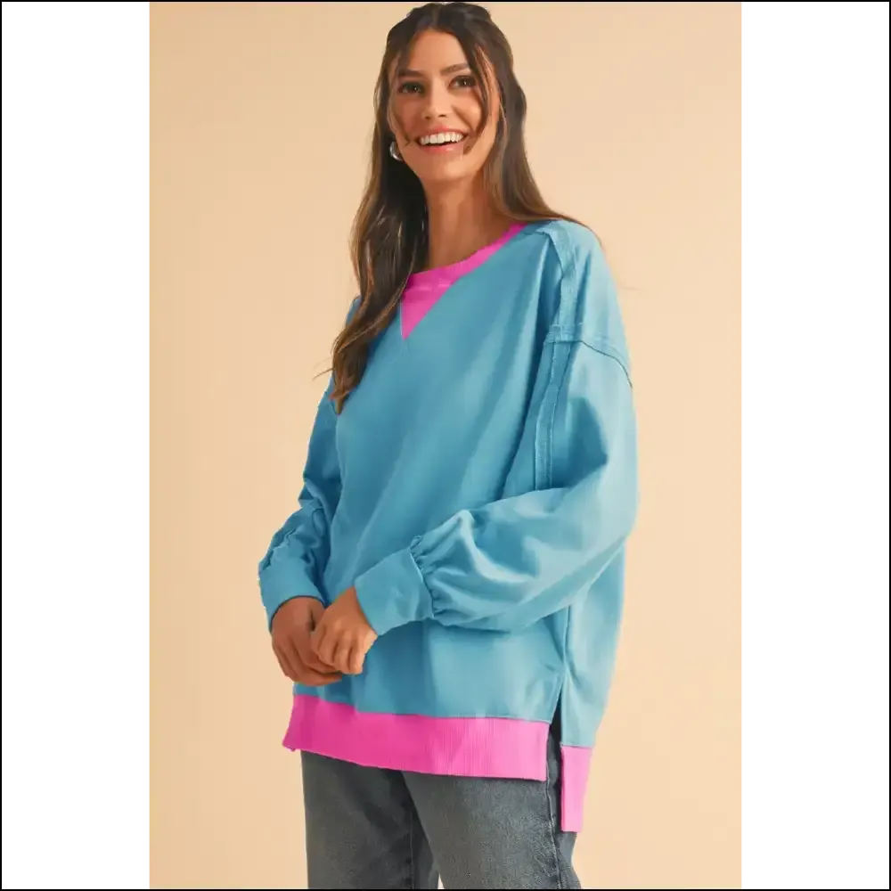 Big Blue Hug: the Oversized Sweatshirt of your Dreams (and Nightmares) 💙 Needful Things Contrast Trim!