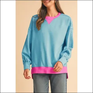 Big Blue Hug: the Oversized Sweatshirt of your Dreams (and Nightmares) 💙 Needful Things Contrast Trim!