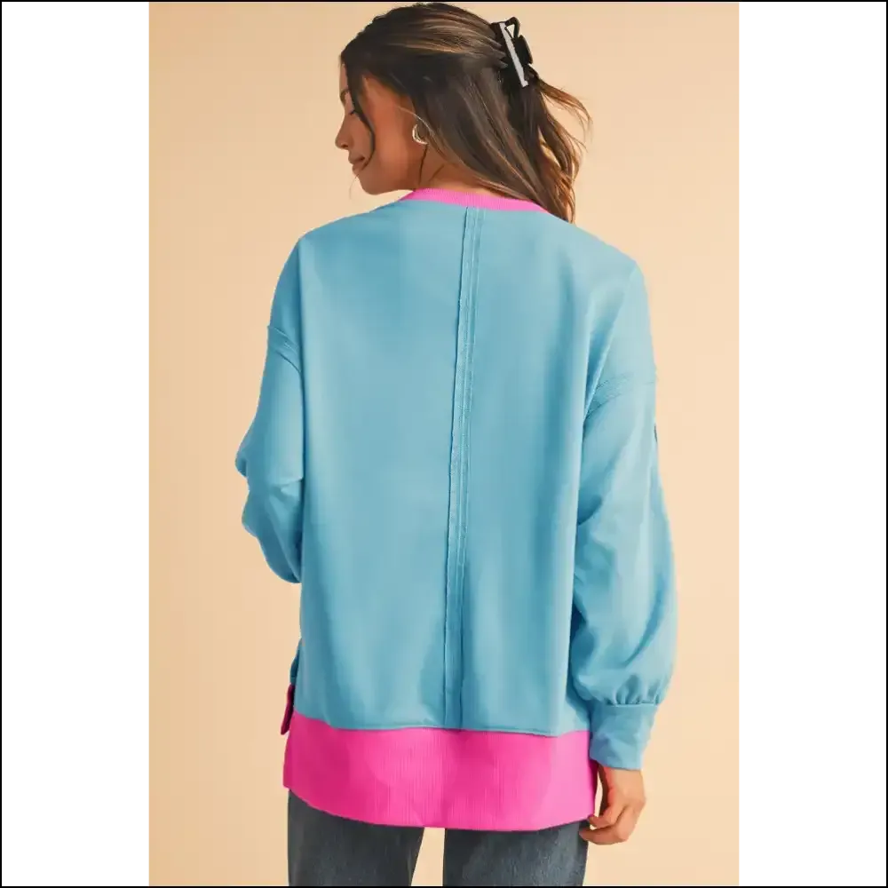 Big Blue Hug: the Oversized Sweatshirt of your Dreams (and Nightmares) 💙 Needful Things Contrast Trim!