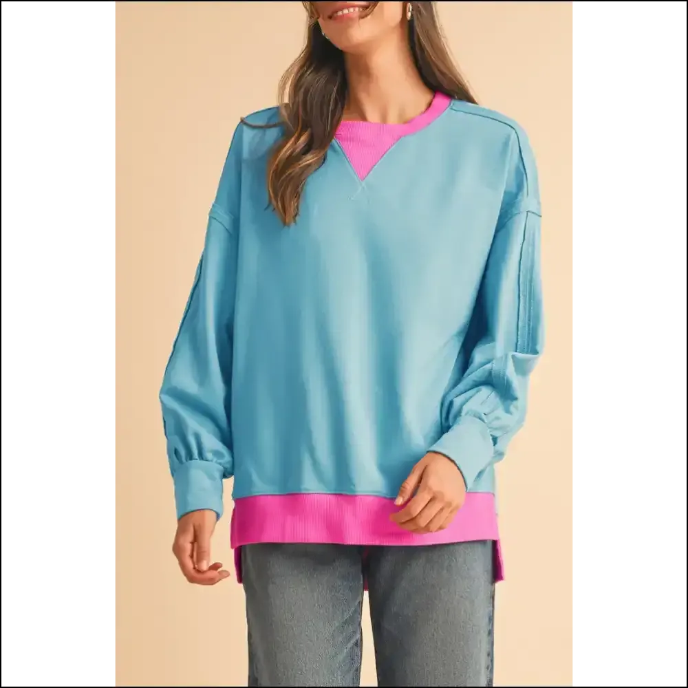 Big Blue Hug: the Oversized Sweatshirt of your Dreams (and Nightmares) 💙 Needful Things Contrast Trim!