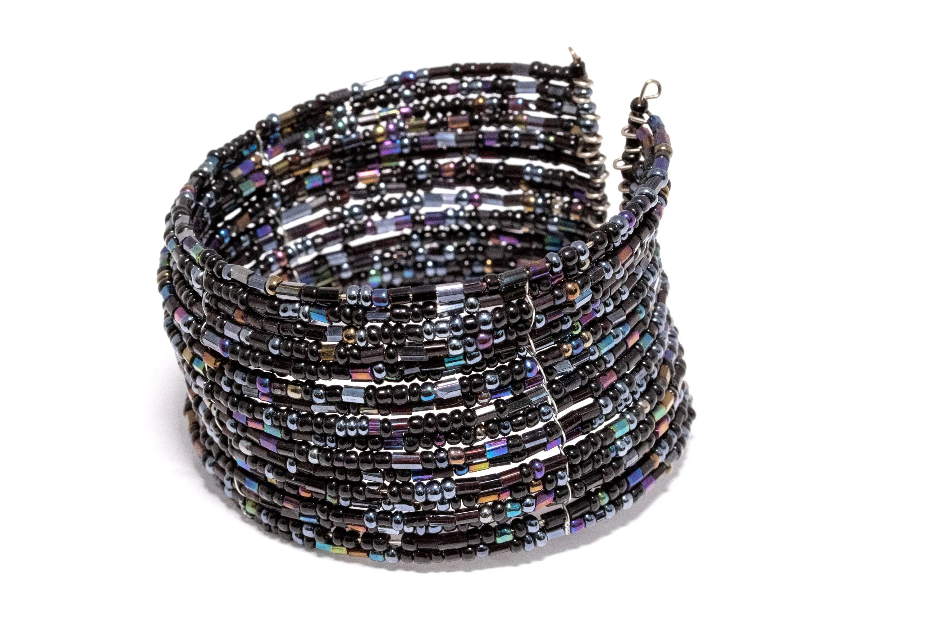Black Beaded Cuff Bracelet - Jewelry