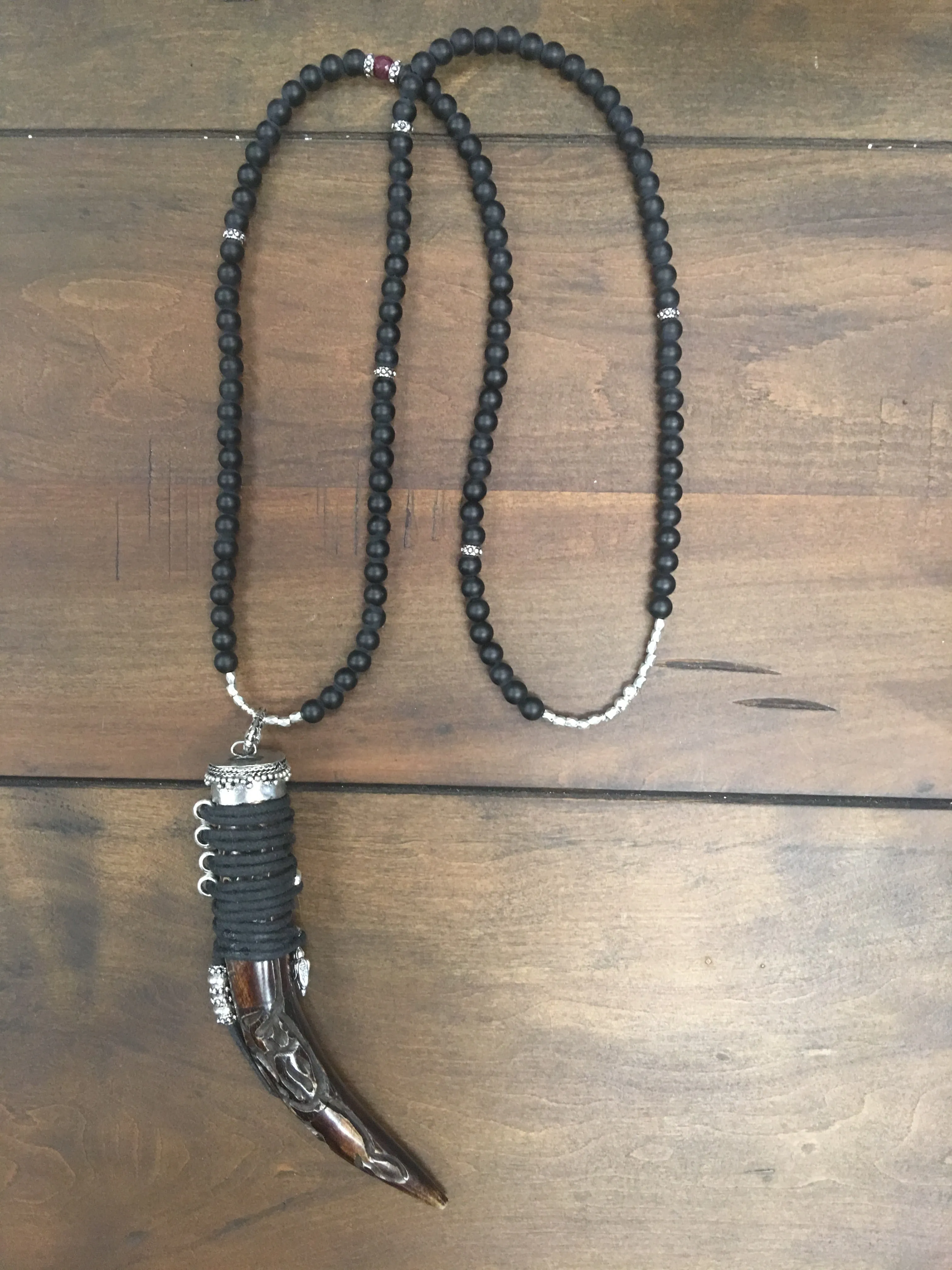 Black onyx Boho Tusk