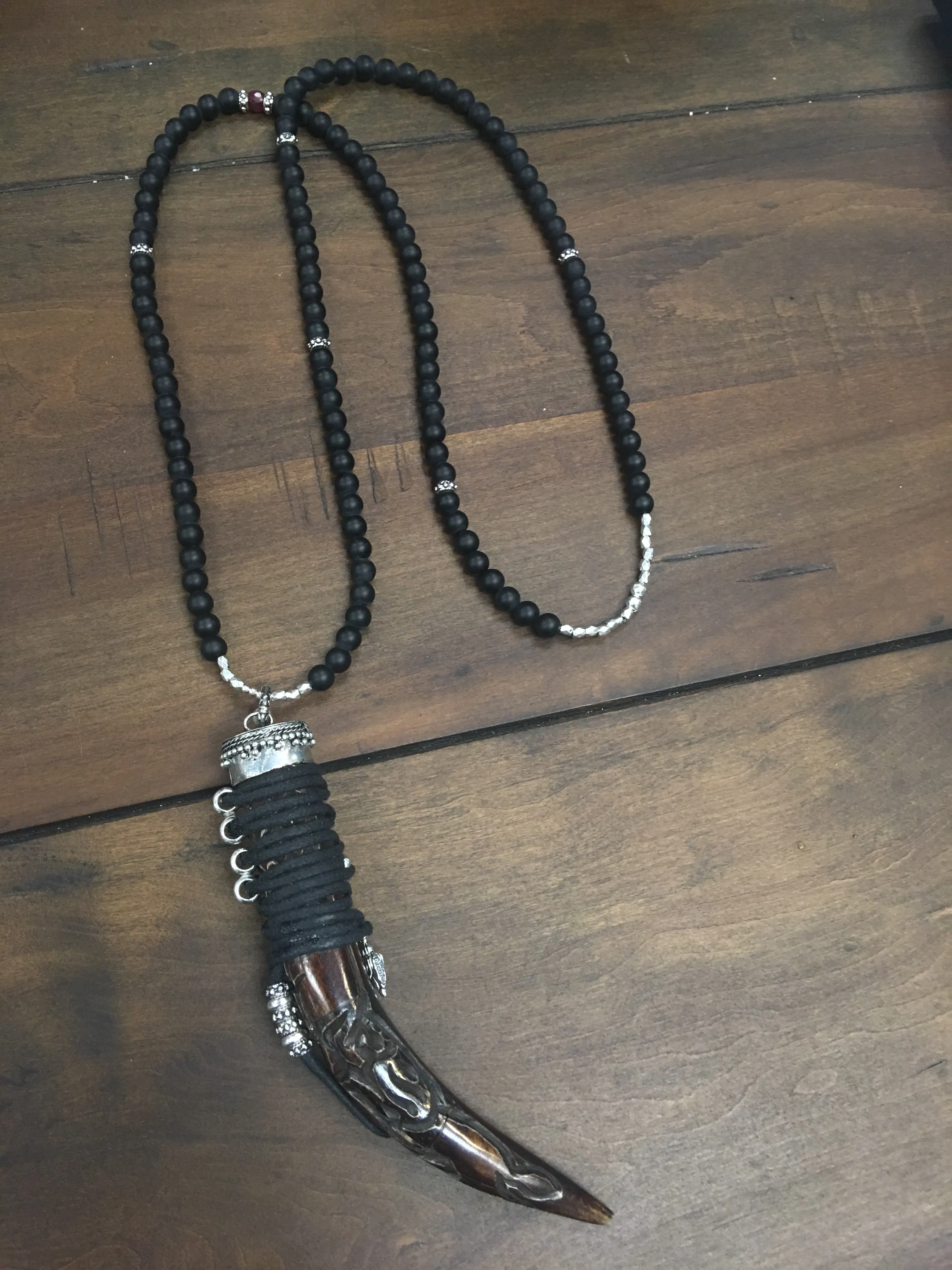 Black onyx Boho Tusk