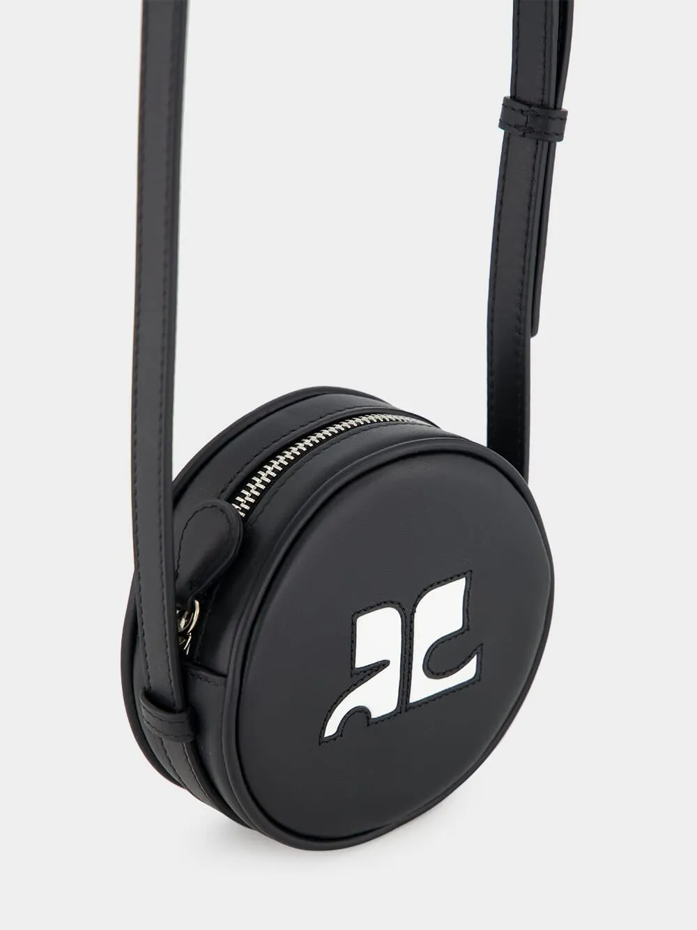 Black ReEdition Leather Mini Circle Bag