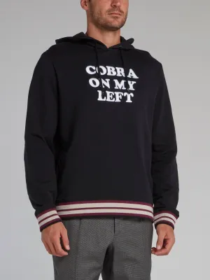 Black Striped Trim Statement Hoodie