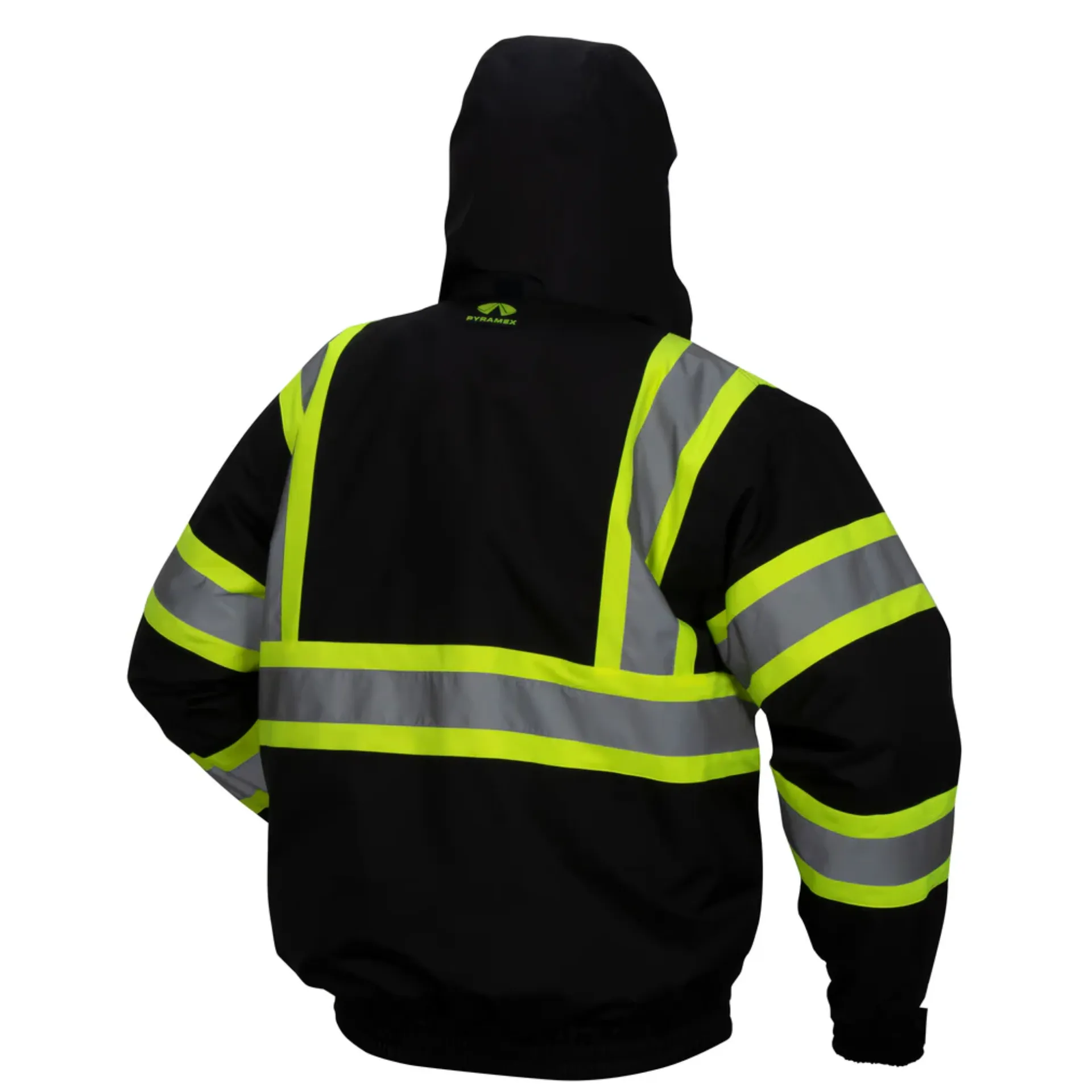 Black Waterproof Bomber Jacket with 2" Reflective Striping
