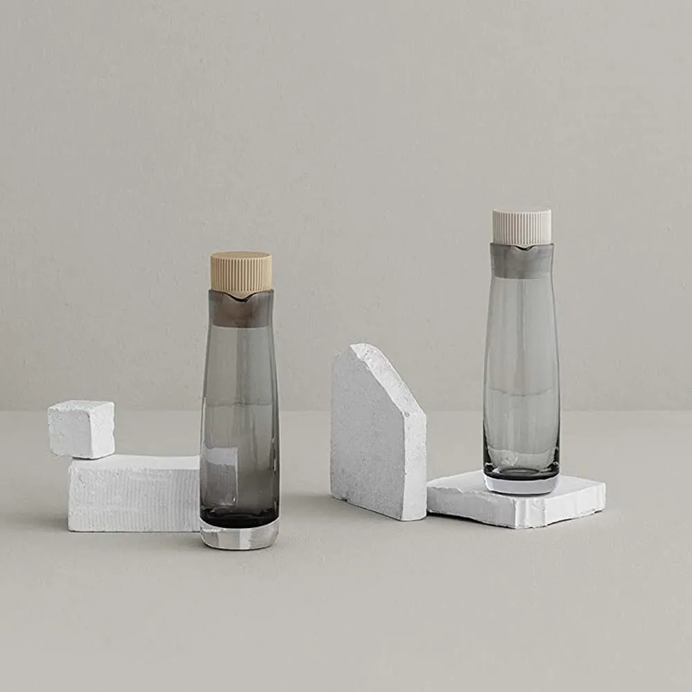 Blomus NOMAD Oil & Vinegar Pourers in Handblown Smokey Glass