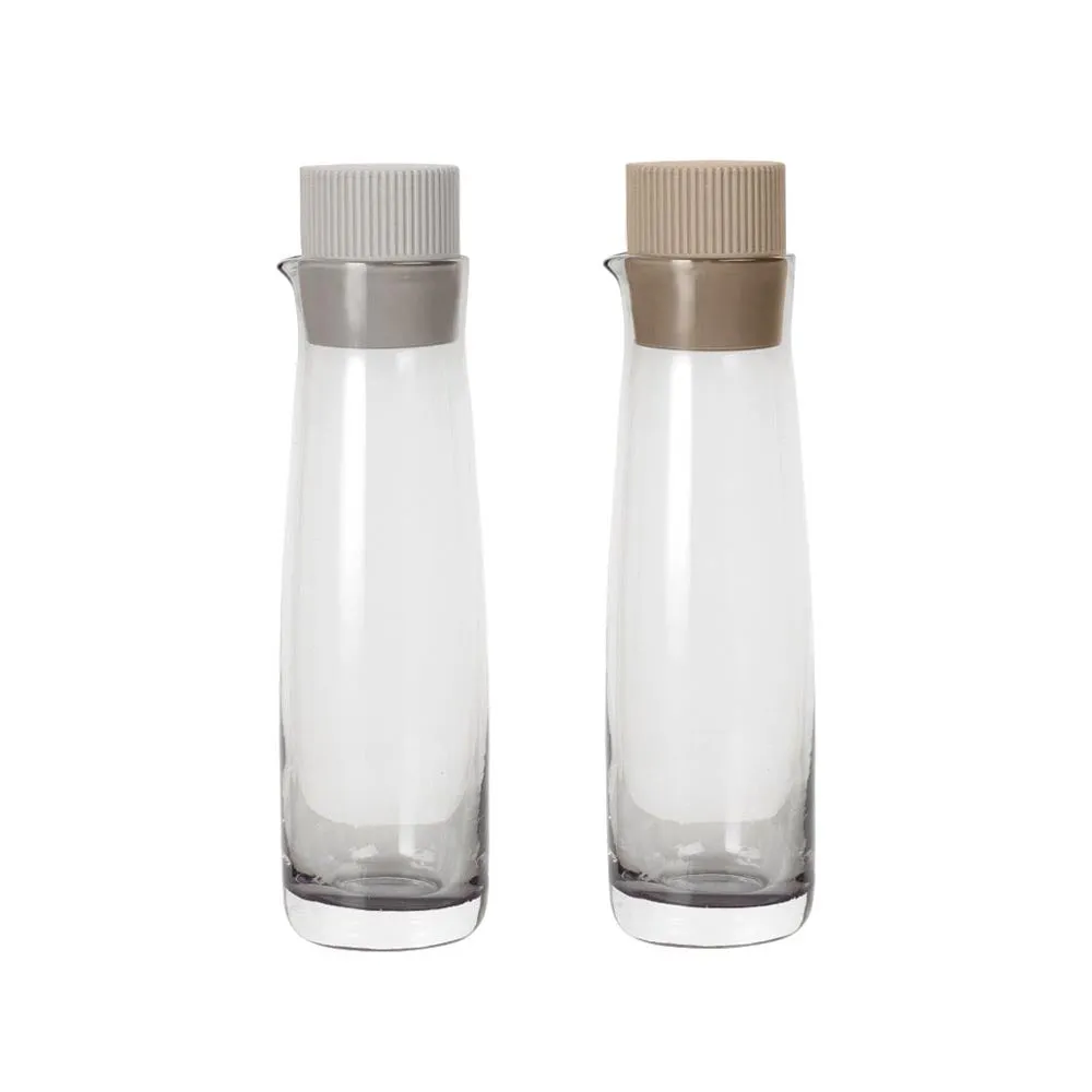Blomus NOMAD Oil & Vinegar Pourers in Handblown Smokey Glass