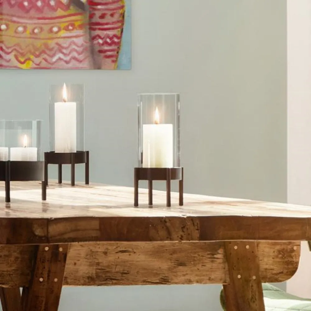 Blomus Pillar Candle: Height 12cm, Diameter 6cm, 33hr Burn Time NERO