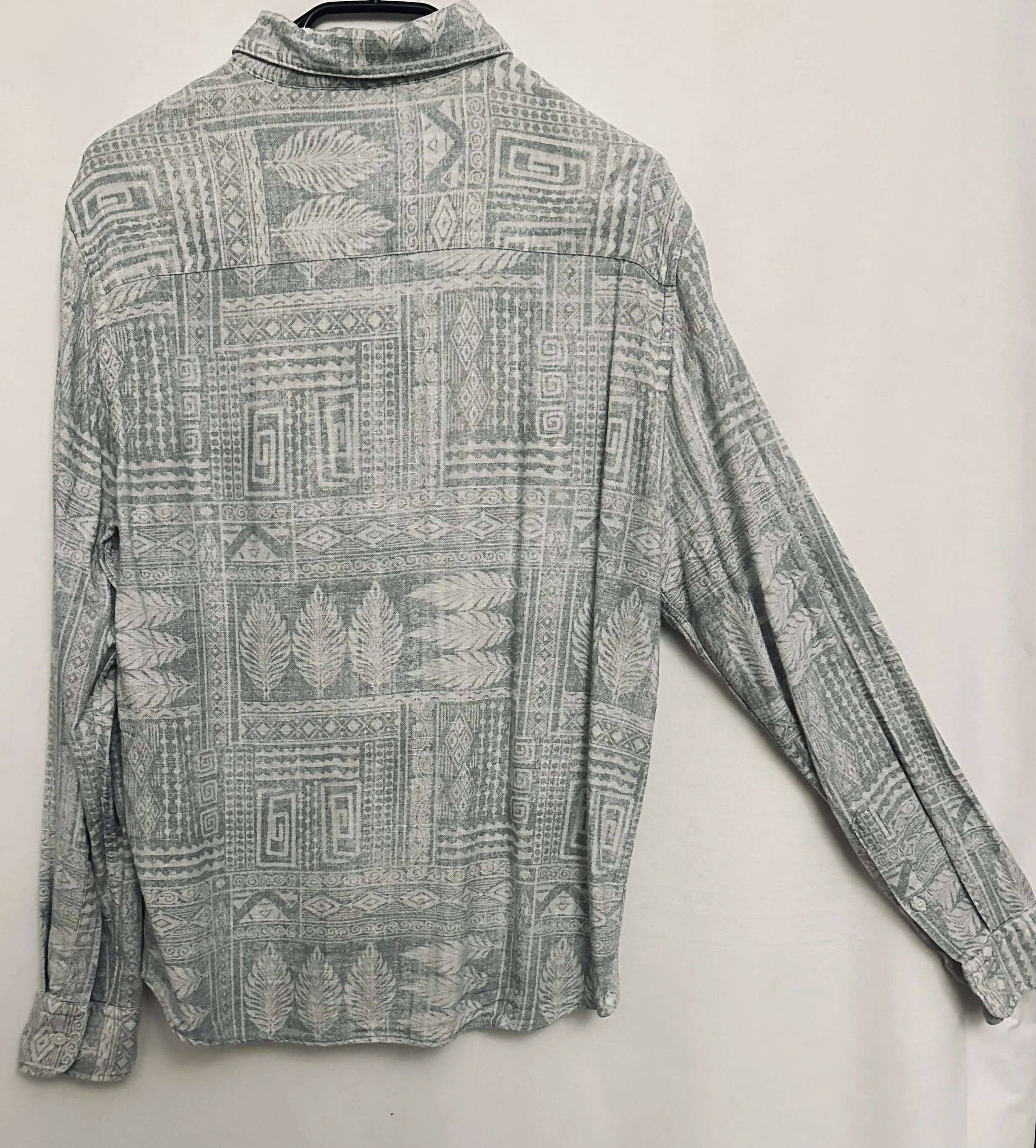 Bluse Hemd Bohemian Boho Vintage Style Palme leicht hellgrün