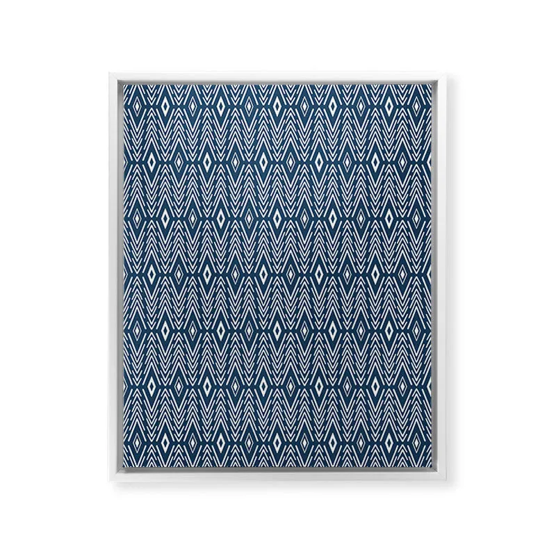 Bohemian Diamonds Navy Art Canvas