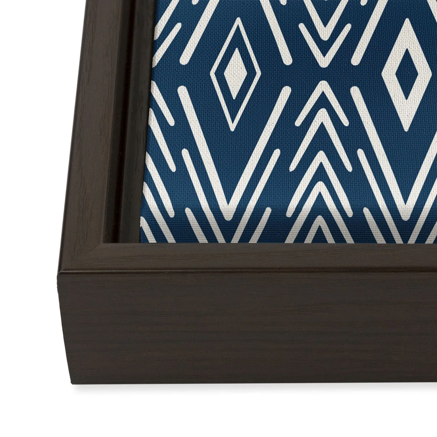 Bohemian Diamonds Navy Art Canvas