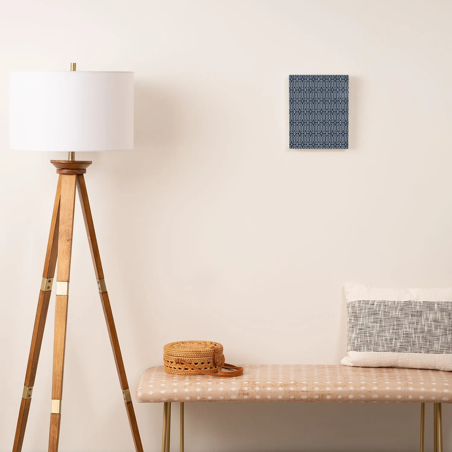Bohemian Diamonds Navy Art Canvas