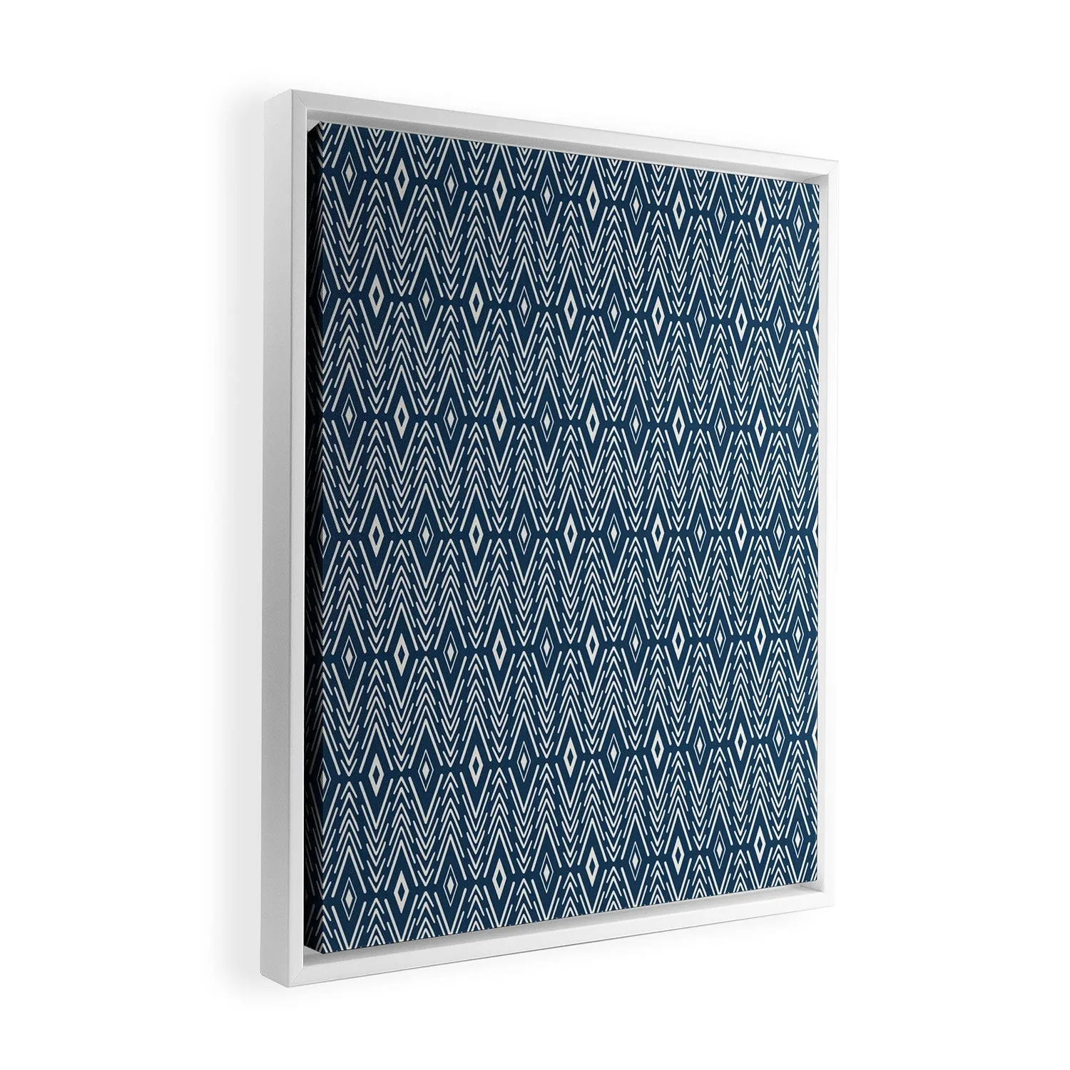 Bohemian Diamonds Navy Art Canvas