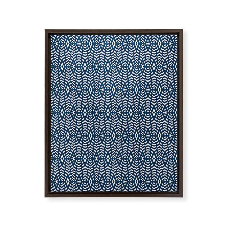 Bohemian Diamonds Navy Art Canvas
