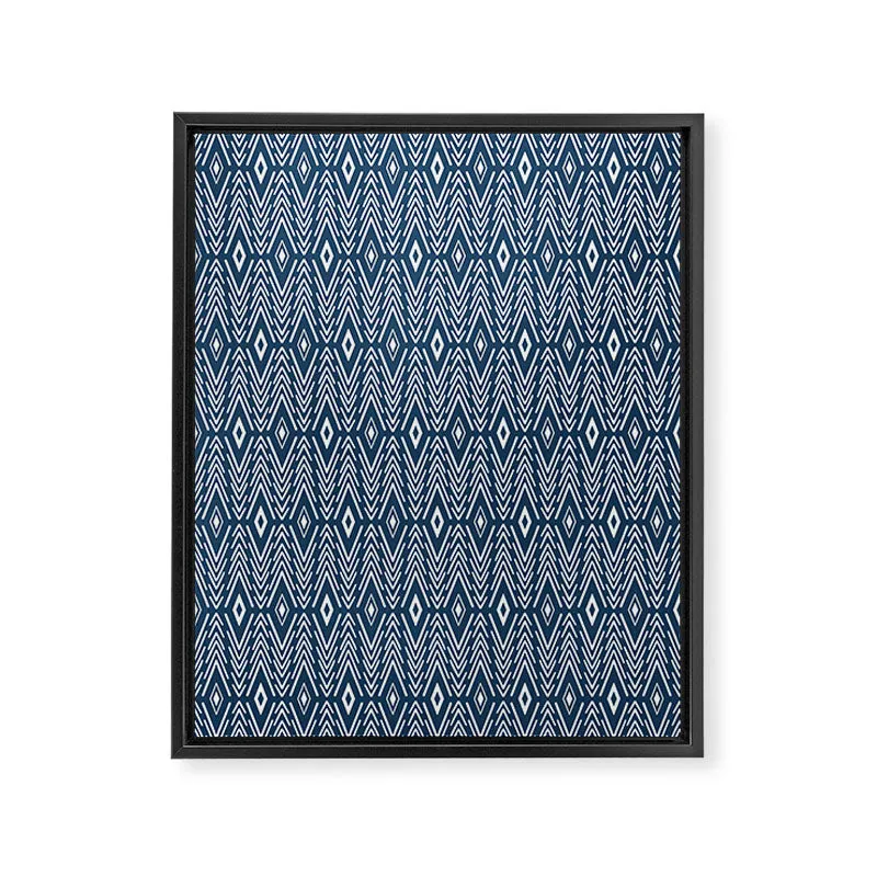 Bohemian Diamonds Navy Art Canvas
