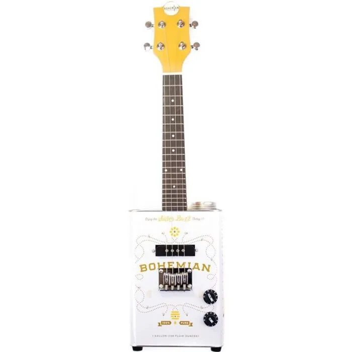 Bohemian Oil Can Electric Soprano Ukulele, Honey
