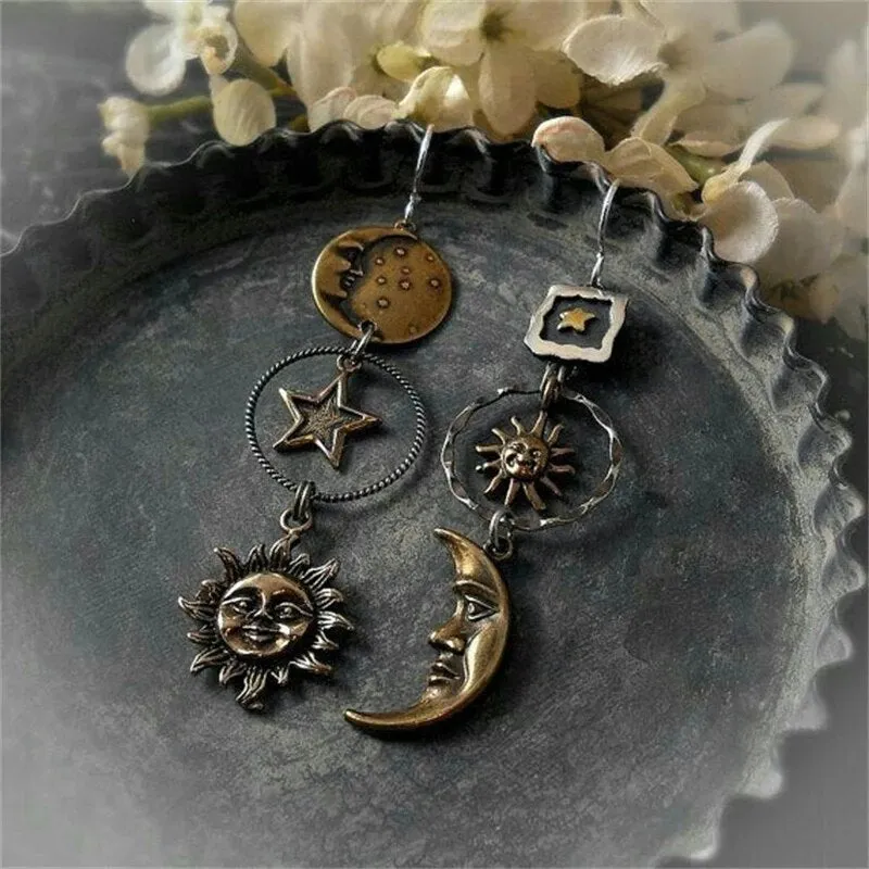 Bohemian Style Fashion Moon Star Fox Stud Earring