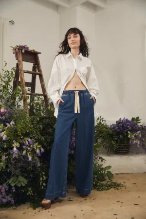 Bohemian Traders | Elastic Waist Pant Mid Blue