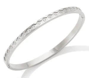 Boho & Mala Stainless Steel Silver Bangle Bracelet