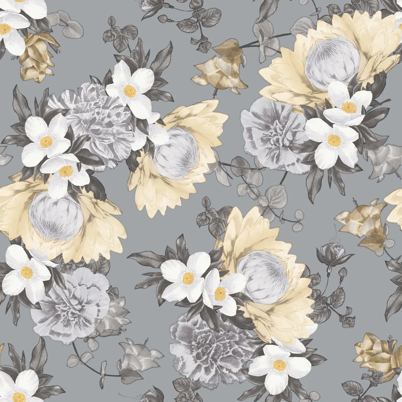 Botanical Pale Yellow Self-Adhesive BO509 Wallpaper