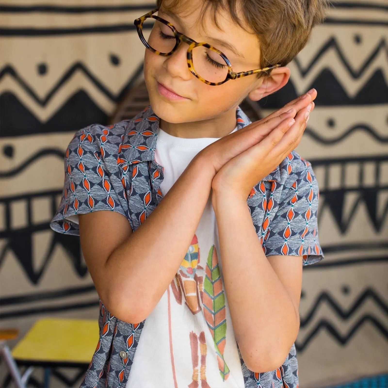 Boys Peppone Ethnic Print Shirt