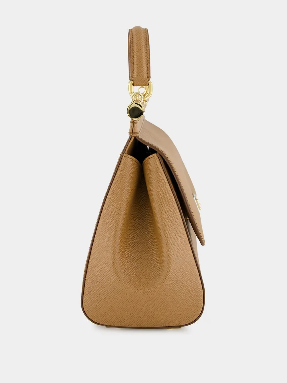 Brown Large Dauphine Leather Sicily Bag