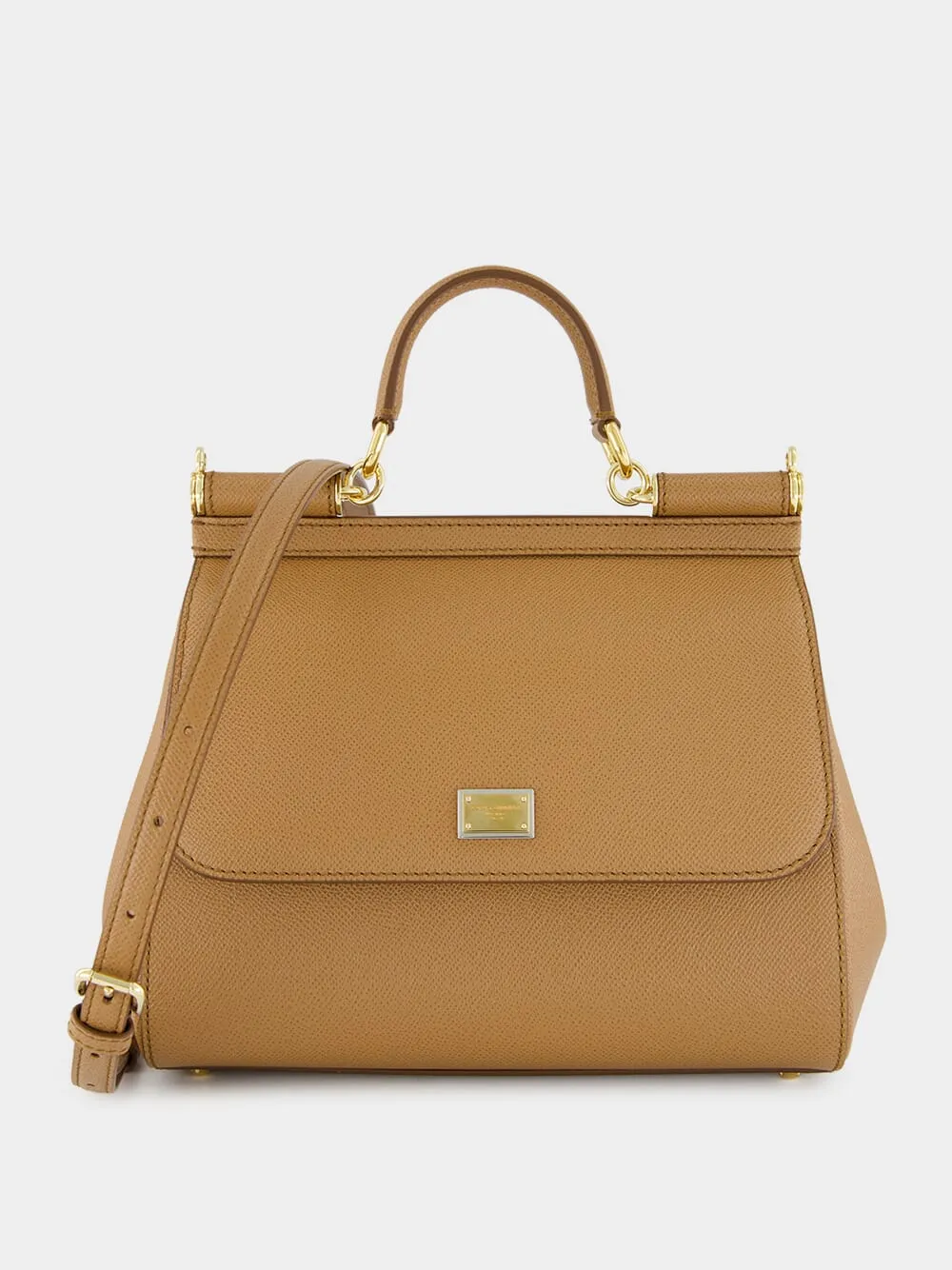Brown Large Dauphine Leather Sicily Bag