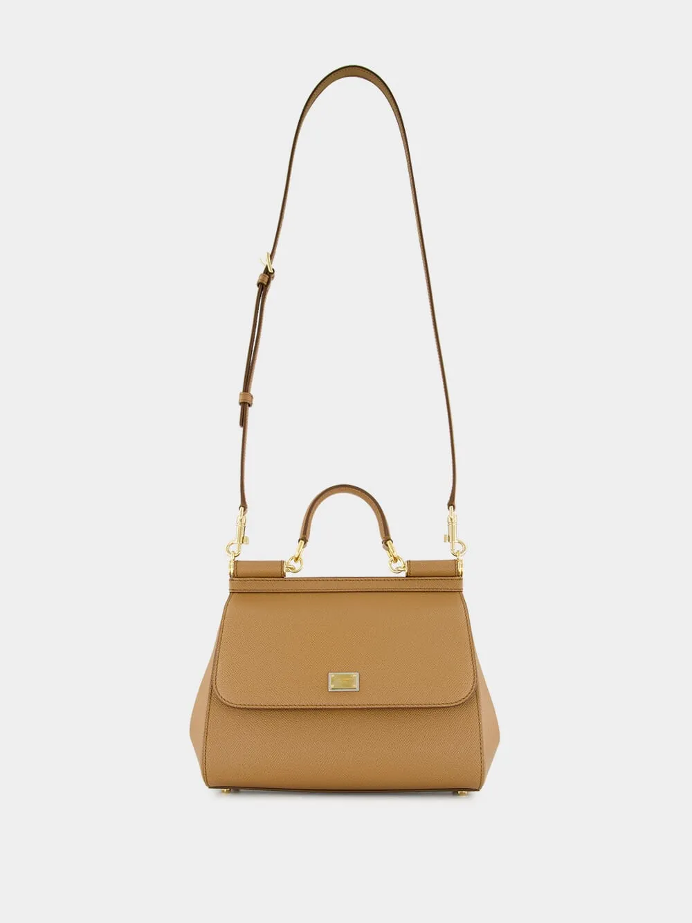 Brown Large Dauphine Leather Sicily Bag